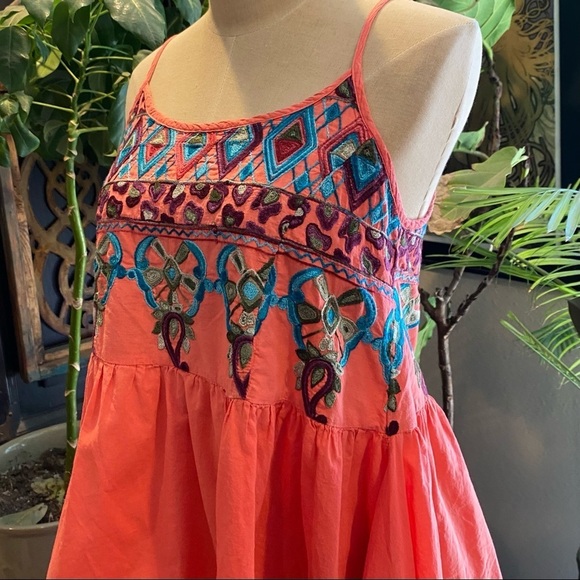 Umgee Tangerine Embroidered Bohemian Tank Top - Picture 8 of 12